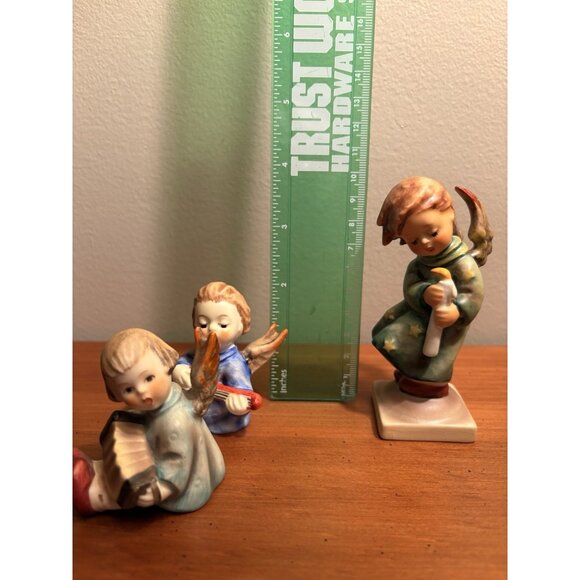 3 Hummel Angels Figurines Christmas Nativity One Mini Candle Holder - Picture 9 of 9